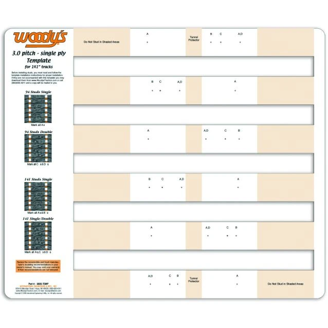 Woody's Stud Template, Single Ply, 3.00 3 Woody's Stud Template, Single Ply, 3.00