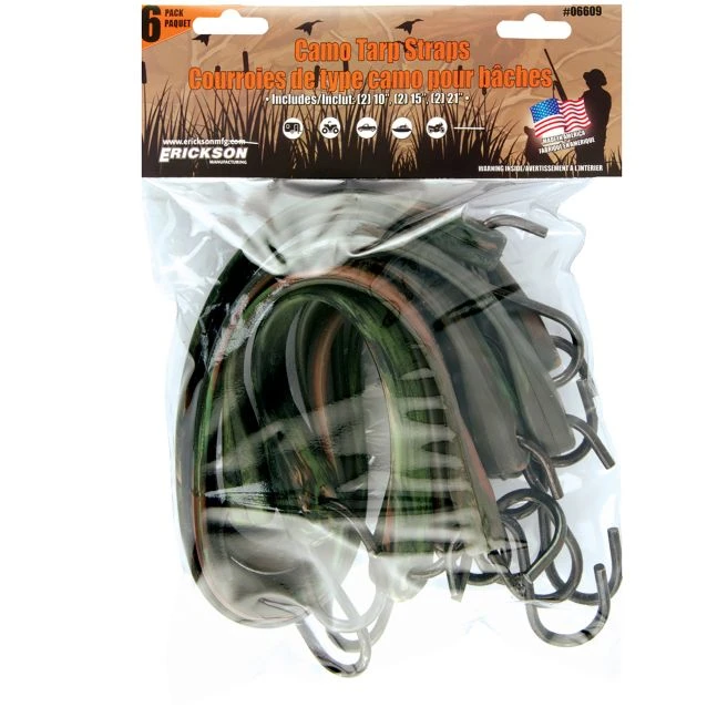 Erickson EPDM Camo Rubber Tarp Straps (6 Pack) 4 Erickson EPDM Camo Rubber Tarp Straps (6 Pack) - Image 2
