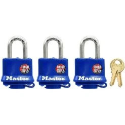 Master Lock Covered Laminated Padlock Set With Keys
