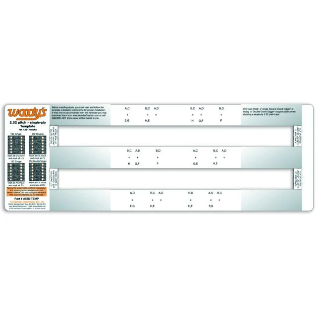 Woody's Stud Template, Single Ply, 2.52 3 Woody's Stud Template, Single Ply, 2.52